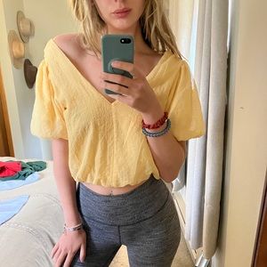 ASTR- yellow cropped blouse- worn once